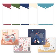 2Youngdesign 精英垂直口袋信封5p + Peperico Mouse Pad 4種集, 1套, 隨機發貨（文件）