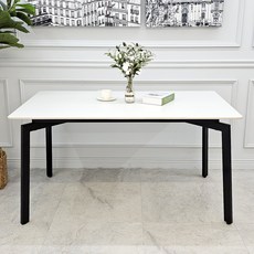 비에프컴퍼니 모노 세라믹 식탁 방문설치, 올화이트 + 블랙, 4인용