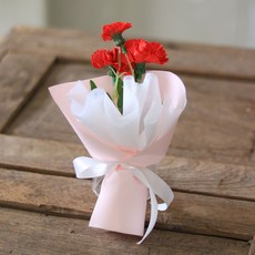 센트바스켓 조화 납골당 플라워 미니꽃다발, 카네이션 레드, 1개