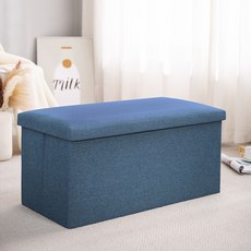 핏사 접이식 수납 풋 스툴 76 x 38 x 38 cm 110L, 블루, 1개
