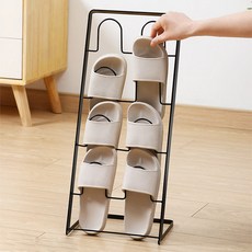 摺疊式室內拖鞋掛架, 4層, 單一顏色