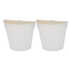 라온팩토리 무타공 심플 인테리어 벽걸이 부착 화분, 화이트, 2개