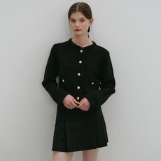 lookast 女款Popina粗花呢鈕扣針織開襟衫