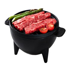 ACACIA 鑄鐵陶瓷塗層木炭火爐+烤架組, 1套, 直徑 17cm x 高度 1.5cm