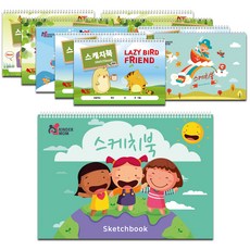 킨더맘 도톰한 캐릭터 스케치북 랜덤발송, 8절, 14매, 10개