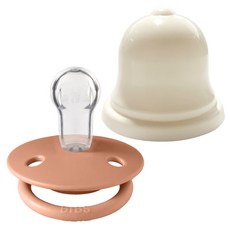 BIBS 디럭스 실리콘 공갈젖꼭지 + 실리벨 케이스, 신생아~36개월, 06 피치, 1세트