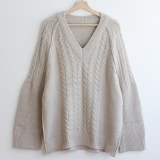 봉봉스토리 텅빈시간 오버핏 니트 꽈배기 임산부 티셔츠