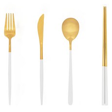 AGK NORDIC Henning 餐具組 - 金色, 1個, 筷子, 湯匙, 刀, 叉, 包裝盒