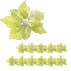 PARTYHAE 聖誕紅裝飾 12入, Green