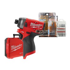 Milwaukee 美沃奇 12V鋰電無碳刷衝擊起子機+收納盒 M12 FID-0C+起子鑽頭組, 1套