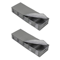 옷 수납 부직포 사각 리빙박스 35L YT_RA1288, 그레이, 2개