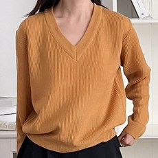 라라온 여성용 골지 V넥 베이직 니트 RN121