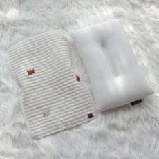 DALKOMBABY 雙面網眼枕頭+小熊刺繡絎縫枕頭套, 混色