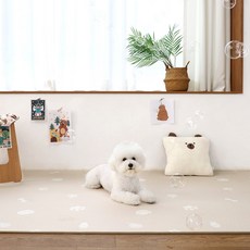 프리파크 미끄럼방지 개편한 PVC 롤매트, 베이지하개, 1개