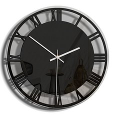 가팡 저소음 벽시계 원형 01번 CLOA076, 블랙