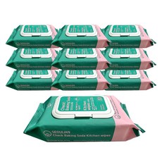 Sunwooland Check小蘇打廚房濕紙巾 掀蓋式, 80入, 10個
