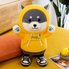 Haesol連帽T 狗狗動物角色娃娃, 哈士奇黃