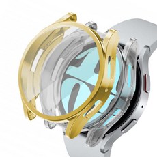 루아르모 갤럭시워치 TPU 액정보호 풀커버 케이스 2p, 골드, 투명