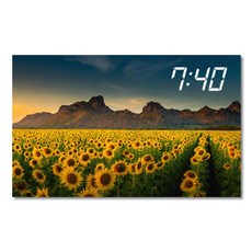 홈마인 캔버스 프린팅 액자 시리즈 LED 시계 해바라기 풍경 800 x 500 mm, 20
