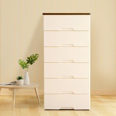 보노하우스 국내 제조 모던플러스 우드 상판 서랍장, 티크우드, 6단