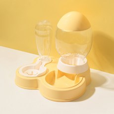 PASTEL PET 寵物橢圓半自動餵水器, 黃色, 1個