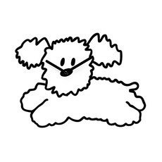 Little Paper Romane 佩佩狗造型掛鐘, 黑色 + 白色