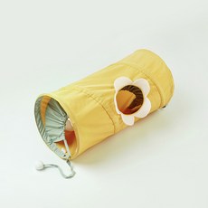 Daysoy 貓咪花朵探頭隧道 單一尺寸, 1個, 黃色