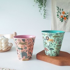 rice 幼兒印花水杯2入組 M號, Safari Green款+Safari Pink款, 1組