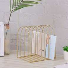 w에이블 반원 잡지 철제 책꽂이 선반, 03 골드