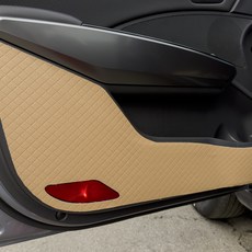 Black Label 汽車頂級車門保護套 人造皮革 4件組, 雪佛蘭 Bolt EV, 棕色, CHEVROLET