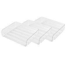 Tadromarket 桌上型 A4 文件整理多層收納架 3入, 1層, 透明