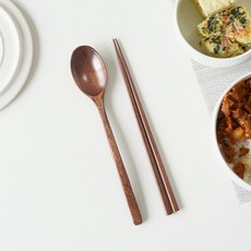 인블룸 레트로 우드 숟가락 + 젓가락 4세트, 월넛, 숟가락 4p + 젓가락 4벌, 1세트