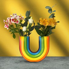 DOIY 室內裝飾雙層彩虹陶瓷花瓶, 混色