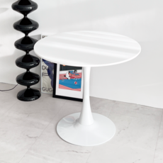 오브민 프리미엄 하이그로시 원형 식탁 테이블, 화이트, 4인용