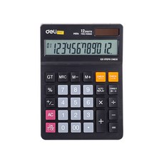 델리 일반 계산기 12자리 사무용 D101, 1개, 블랙