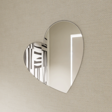 Madeu 黏貼式一般不規則壓克力鏡 愛心 L, 無框