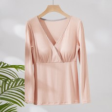 V領彈力哺乳上衣