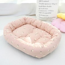 Lanboer 寵物小碎花坐墊, 1個, 粉紅色