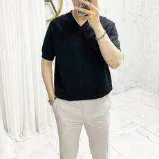 Adore Classic 男士 V領 針織 短袖T恤