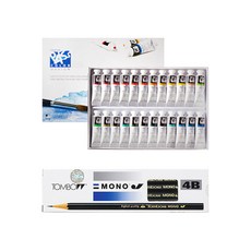 ShinHan 48色油畫顏料 20ml+經典鉛筆 4B 12入, 48 種顏色