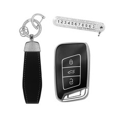 카템 엣지라인 풀커버 스마트키 케이스 세트, 블랙실버, 폭스바겐 02