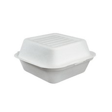 紙漿漢堡容器 白色 14.7 x 15.2 x 8.2 公分, 1個, 100件