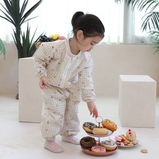 bebe chouette Bessesuette 嬰兒防水一體式熊娃娃全身藝術禮服頭巾套裝