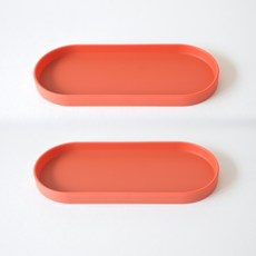 矽膠多功能置物托盤, 橘色, 2個
