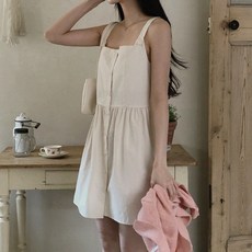 바닐라민트 여성용 애니 멜빵 미니 원피스