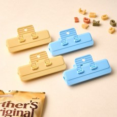 모던하우스 넓어서 편한 자석 봉지 집게 M 4p, 블루, 옐로우, 1세트