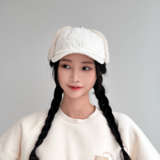 護耳保暖高爾夫球帽, 白色, 1個