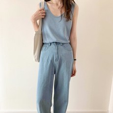 몬드스팟 여성용 U넥 루즈핏 데일리 나시티 JN493