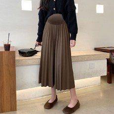 조이멀티 롱 플리츠 주름 치마 하이웨스트 임부용 복대 스커트