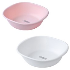 MONACO OLIVE La Pastel方形臉盆 中+大 2件組, 1套, 粉紅色, 白色